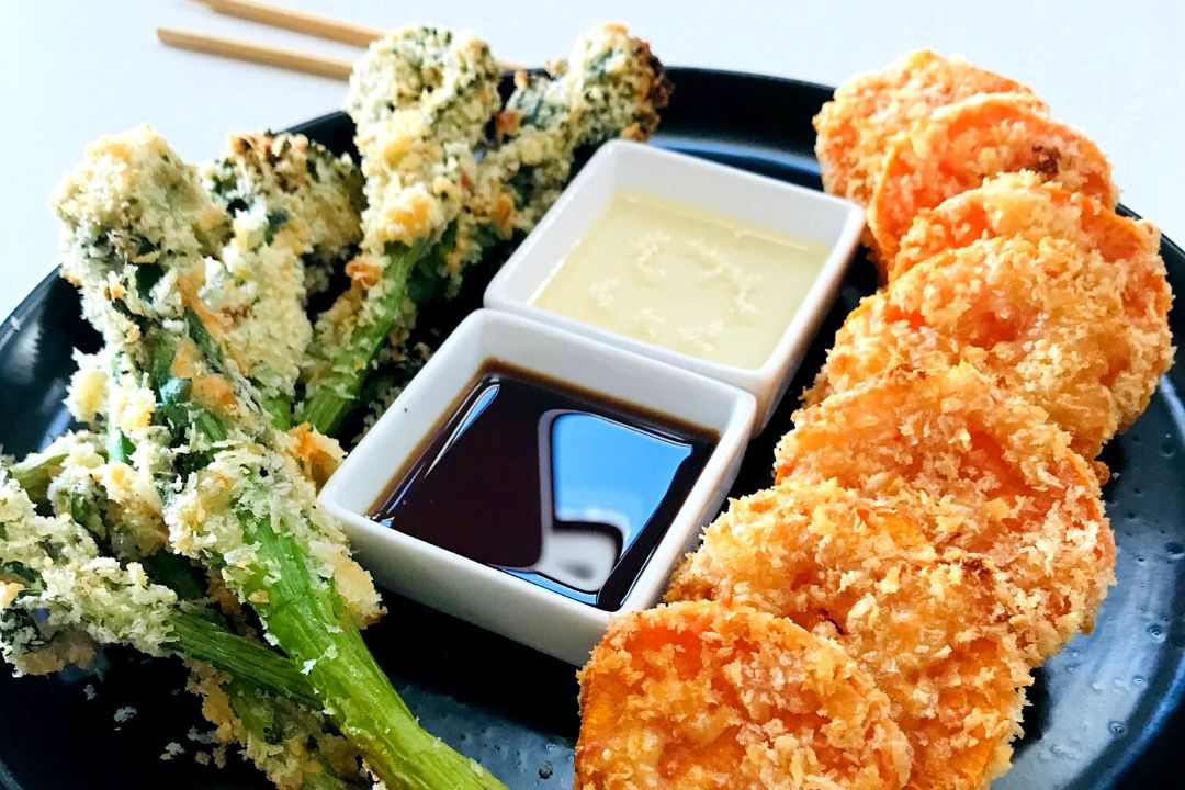 Air Fryer Tempura Broccolini and Sweet Potato (1) (1)