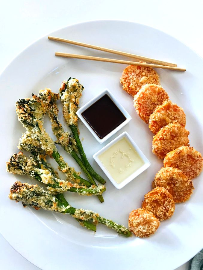 Air Fryer Tempura Broccolini and Sweet Potato Lifestyle Changes One