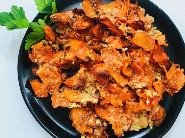 Baked Parmesan Sweet Potato Chips