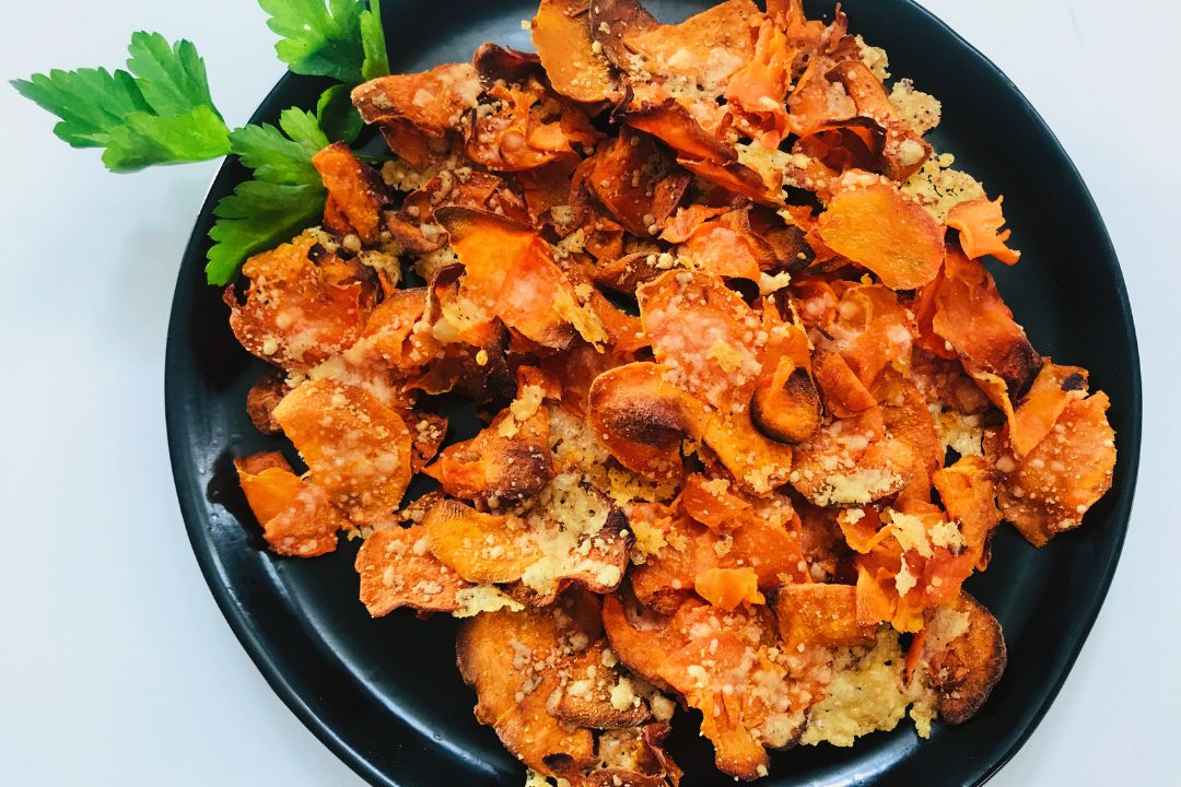 Baked Parmesan Sweet Potato Chips