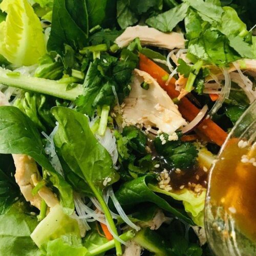 Crunchy Chicken Vermicelli Salad with Asian Sesame Dressing
