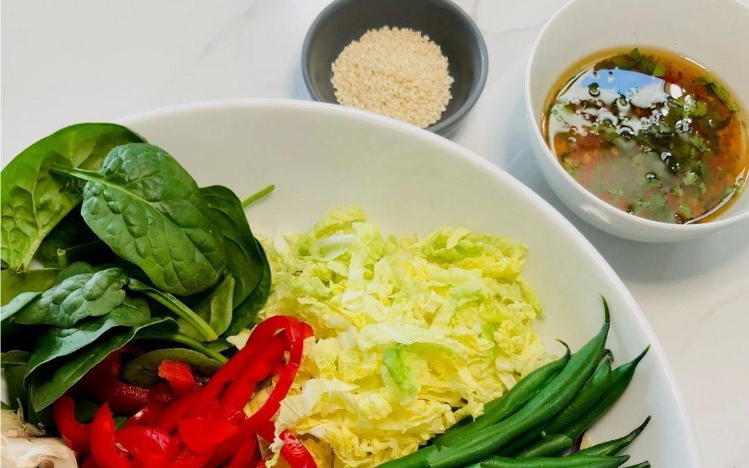 Crunchy Salad with Thai Sesame Dressing