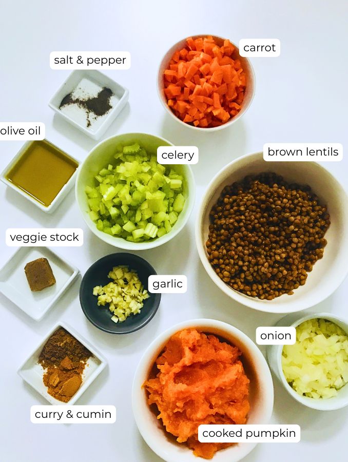 curried lentil and pumpkin pies filling ingredients