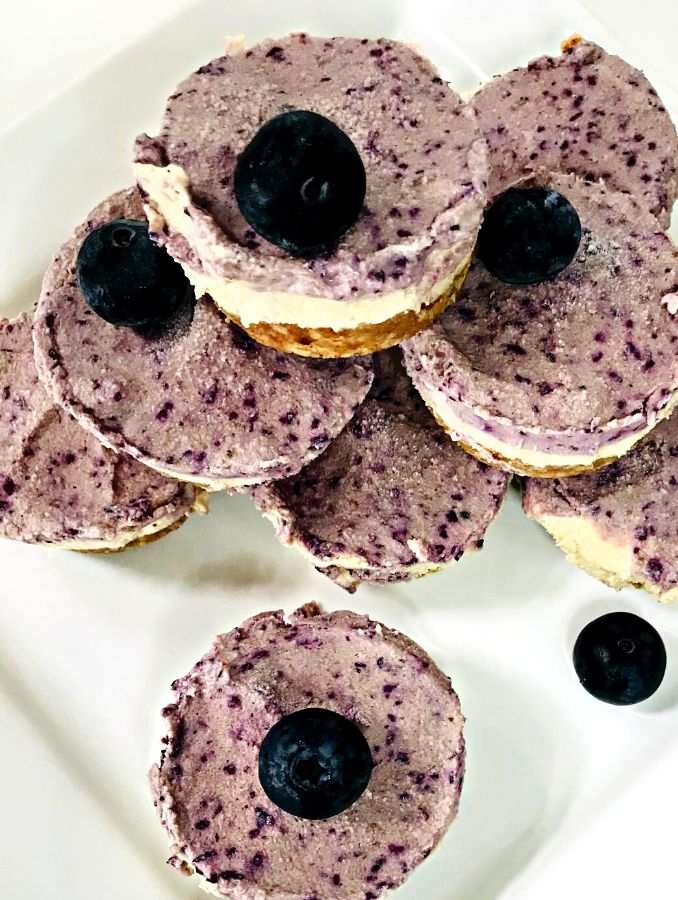 Easy Dairy Free Mini Blueberry Cheesecake