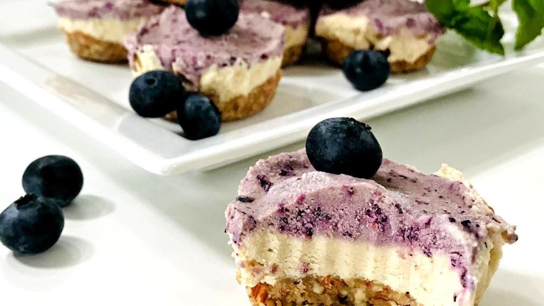 Easy Dairy Free Mini Blueberry Cheesecake