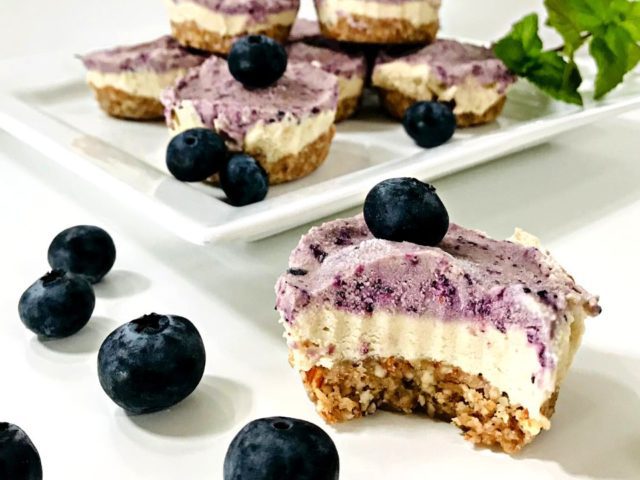 Easy Dairy Free Mini Blueberry Cheesecake