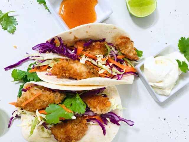 Easy Fried Spicy Panko Chicken Tacos