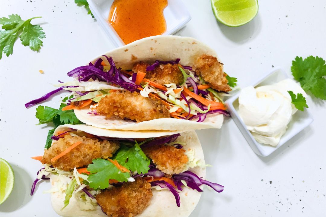 Easy Fried Spicy Panko Chicken Tacos
