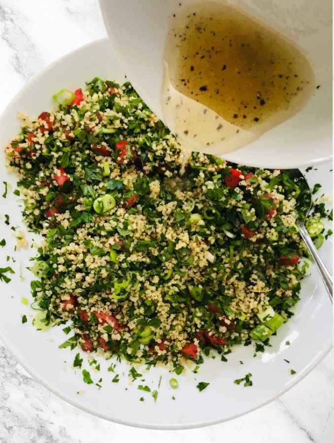 Easy Quinoa Tabbouleh Salad dressing