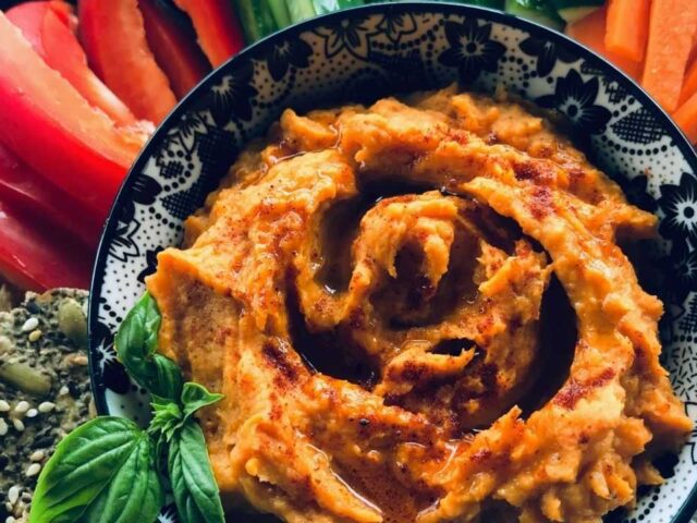 Easy Roasted Sweet Potato Hummus – No Chickpeas