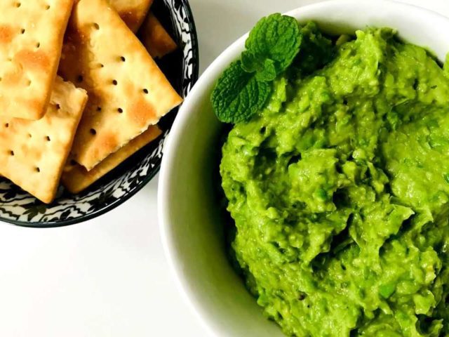 Fresh Avocado Pea and Mint Dip