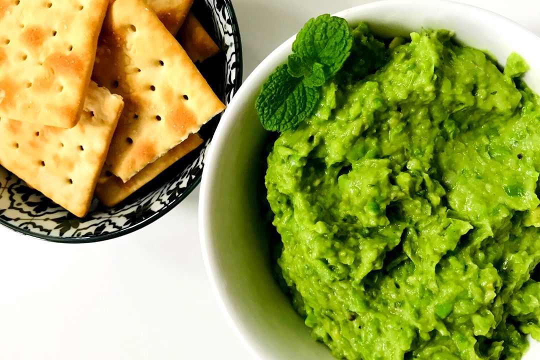 Fresh Avocado Pea and Mint Dip