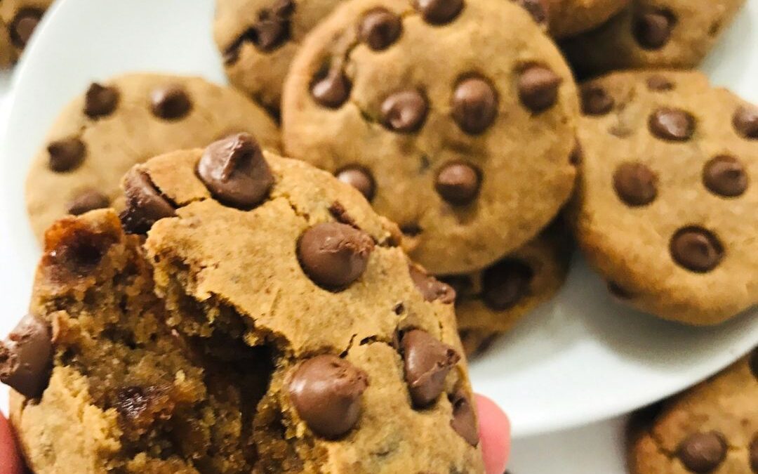 Fudgy Chocolate Chip Chickpea Cookies with Almond Meal