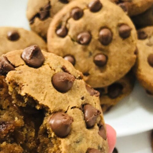 Fudgy Chocolate Chip Chickpea Cookies with Almond Meal