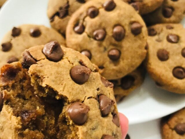 Fudgy Chocolate Chip Chickpea Cookies with Almond Meal