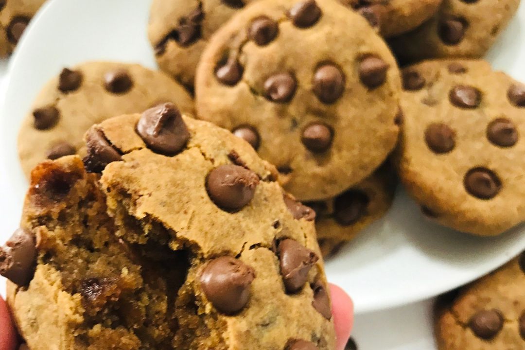 Fudgy Chocolate Chip Chickpea Cookies with Almond Meal