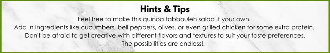 Hints & Tips easy quinoa tabbouleh salad