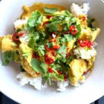 Easy coconut butter chicken on a plate