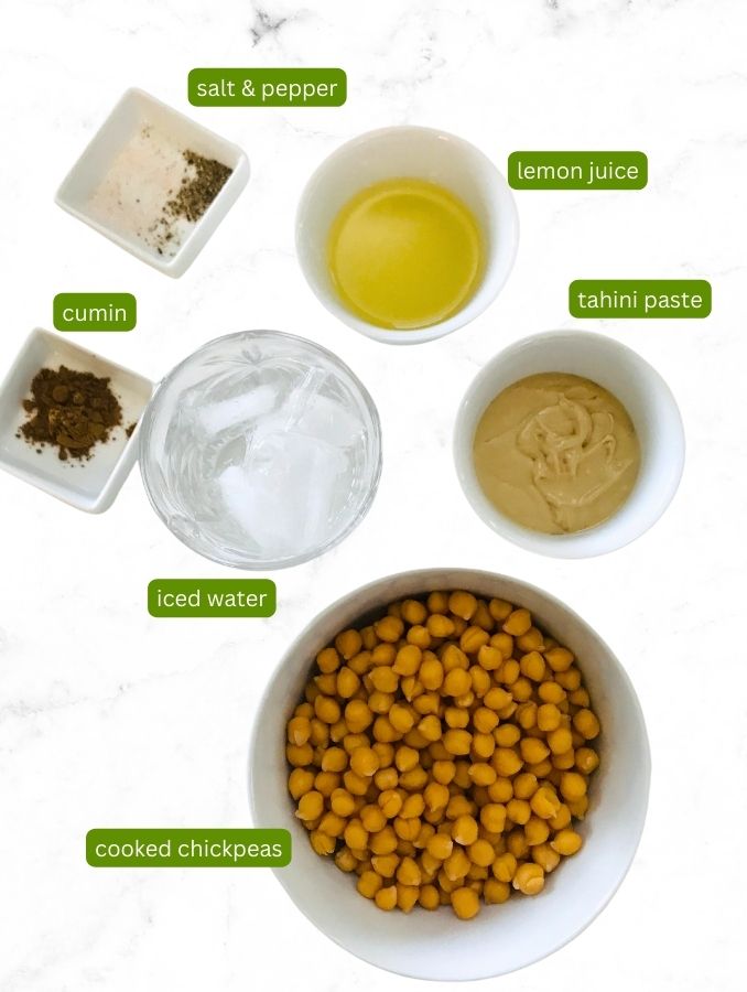 Ingredients for homemade hummus