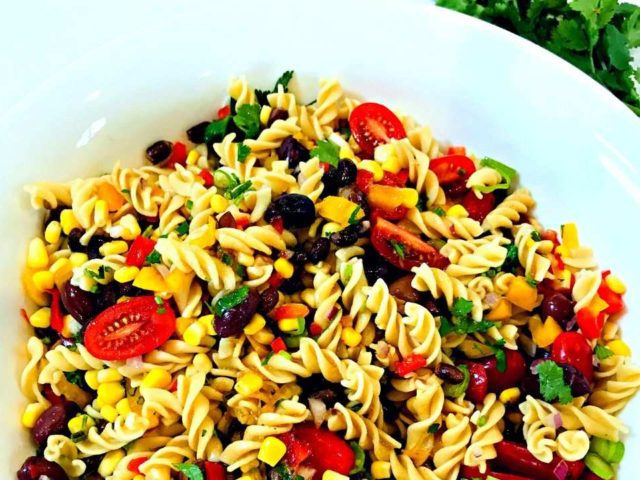Mexican Pasta Salad with Lime Vinaigrette Dressing