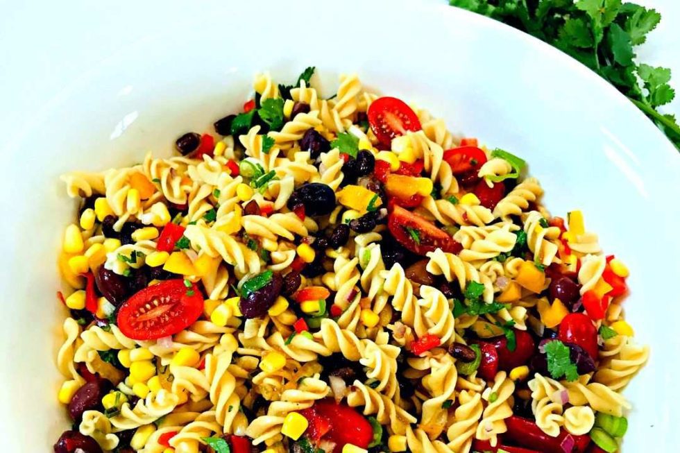 Mexican Pasta Salad with Lime Vinaigrette Dressing Lifestyle Changes One Bite At A Time