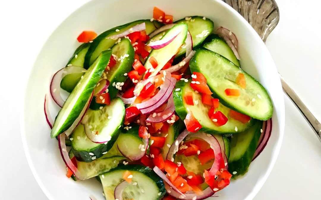 Quick Cucumber Salad with Asian Dressing
