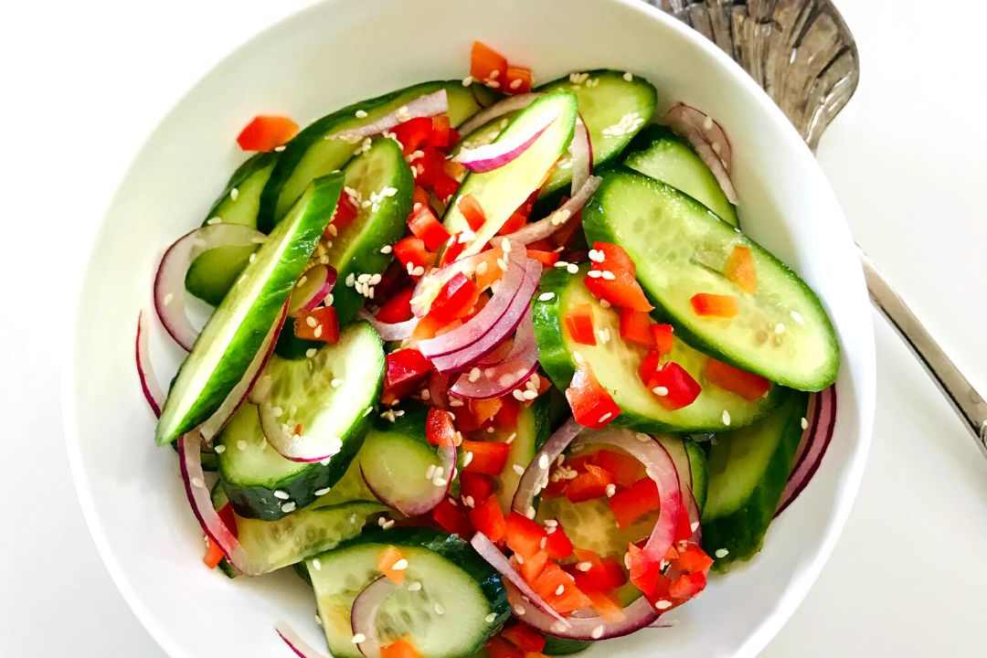 Quick Cucumber Salad with Asian Dressing (1)