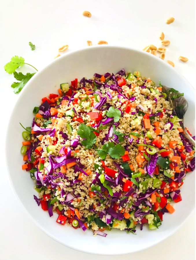 Quinoa Salad with Thai Peanut Dressing | Lifestyle Changes One Bite At ...