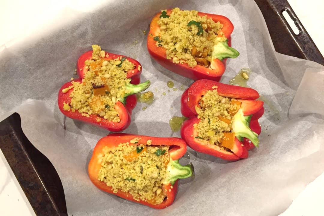 Roasted Capsicums with Couscous and Pumpkin