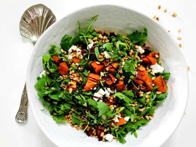 Roasted Pumpkin Rocket and Feta Salad