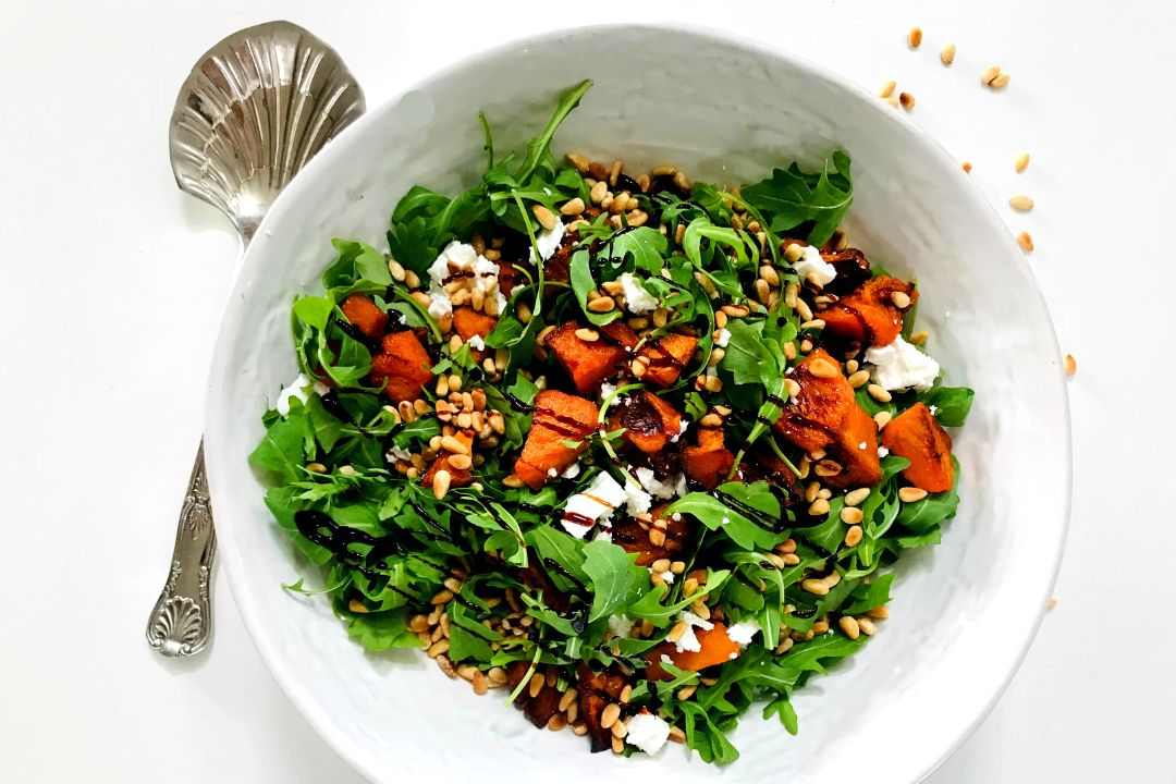 Roasted Pumpkin Rocket and Feta Salad