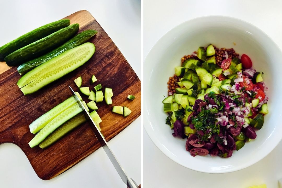 Healthy Mediterranean Lentil Salad with Lemon Vinaigrette 12