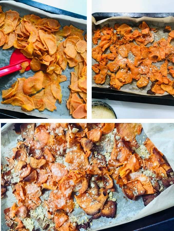 cooking sweet potato parmesan chips (1)