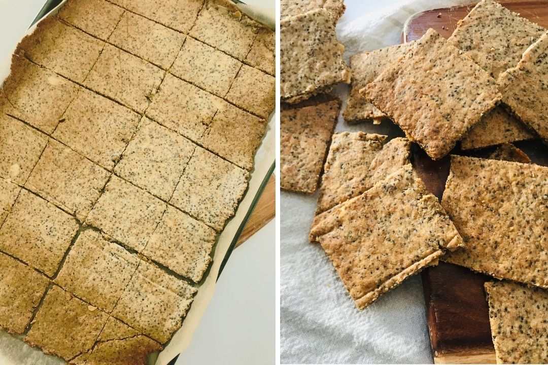 seed crackers that have cooled and been cut