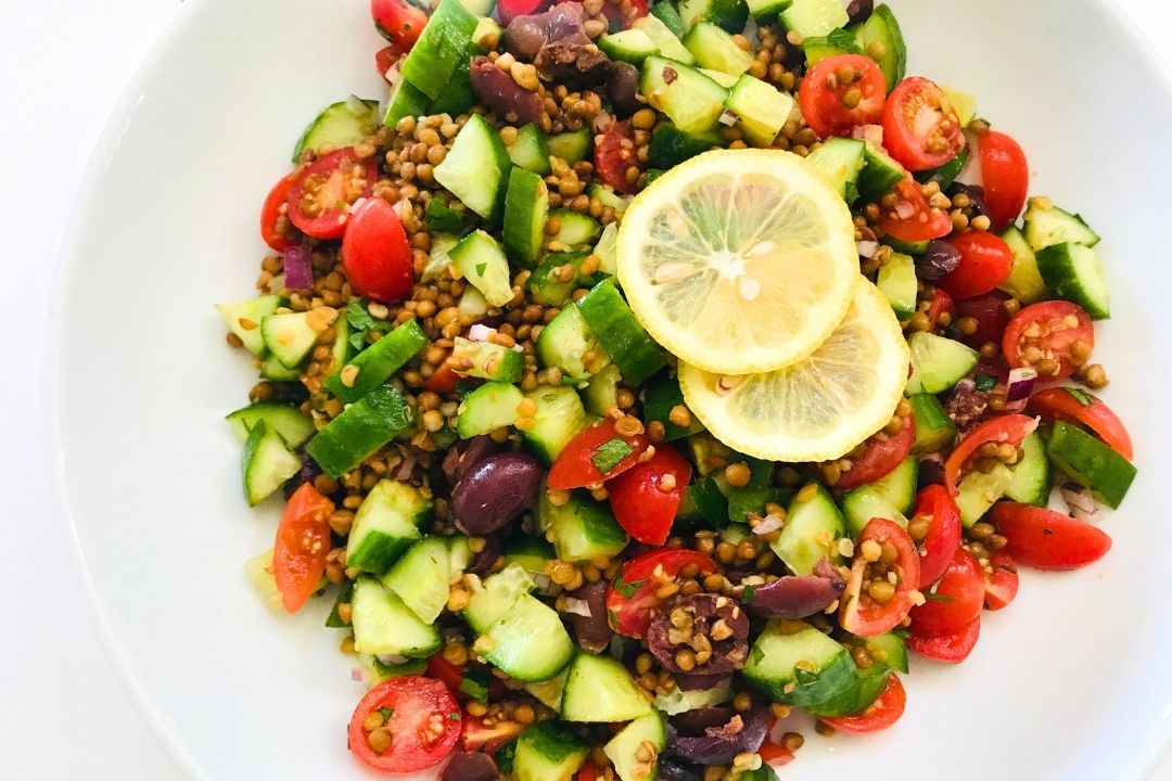 Healthy Mediterranean Lentil Salad with Lemon Vinaigrette 13