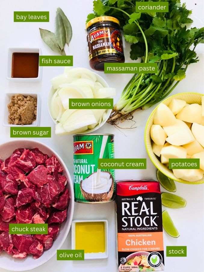 ingredients for easy slow cooker beef massaman curry (1)