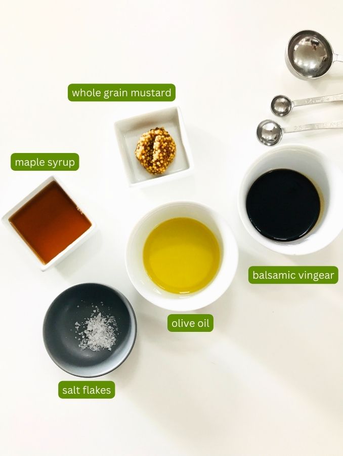 ingredients for maple balsamic dressing