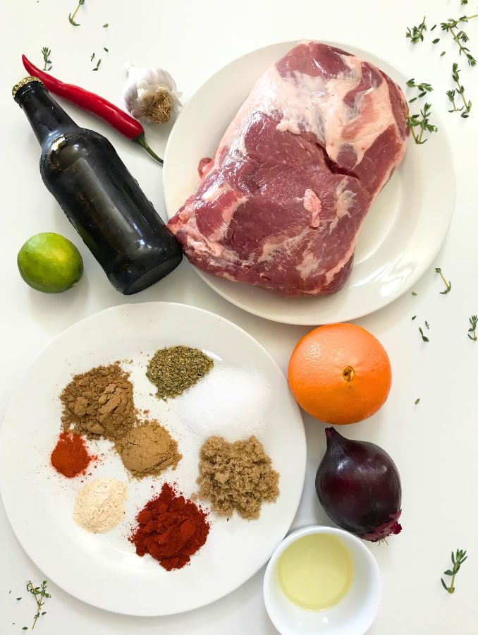 ingredients for pork carnitas