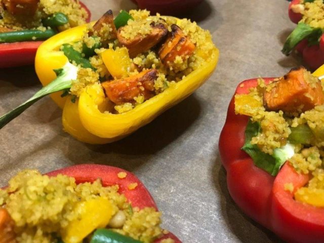 Roasted Capsicums with Couscous and Pumpkin