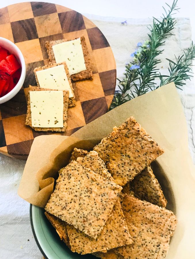 seed crackers serving suggestion
