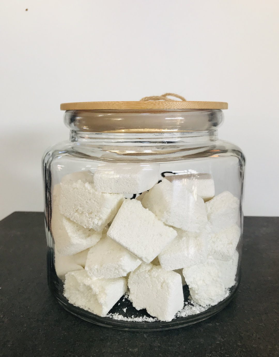 storing homemade diy dishwashing tablets